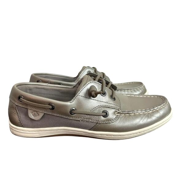 Women's Sperry SongFish Slip On Leather Loafer Boat Shoes - Picture 1 of 3